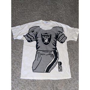 Mens Vintage Pro Player Oakland Raiders White Shirt L Or XL. No Tag